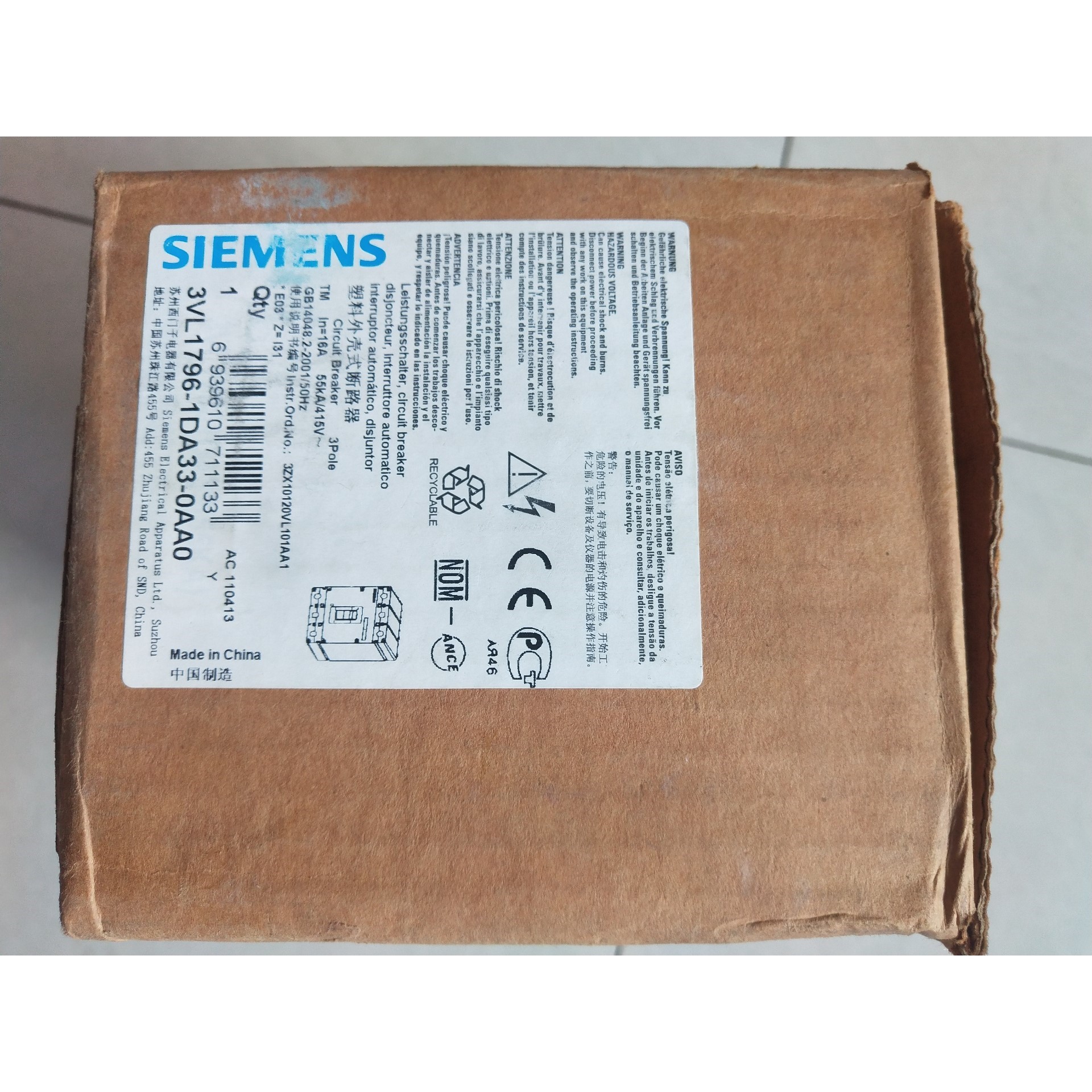 【议价产品】全新西门子断路器3VL1796-1DA33-0AA0,项目多询价
