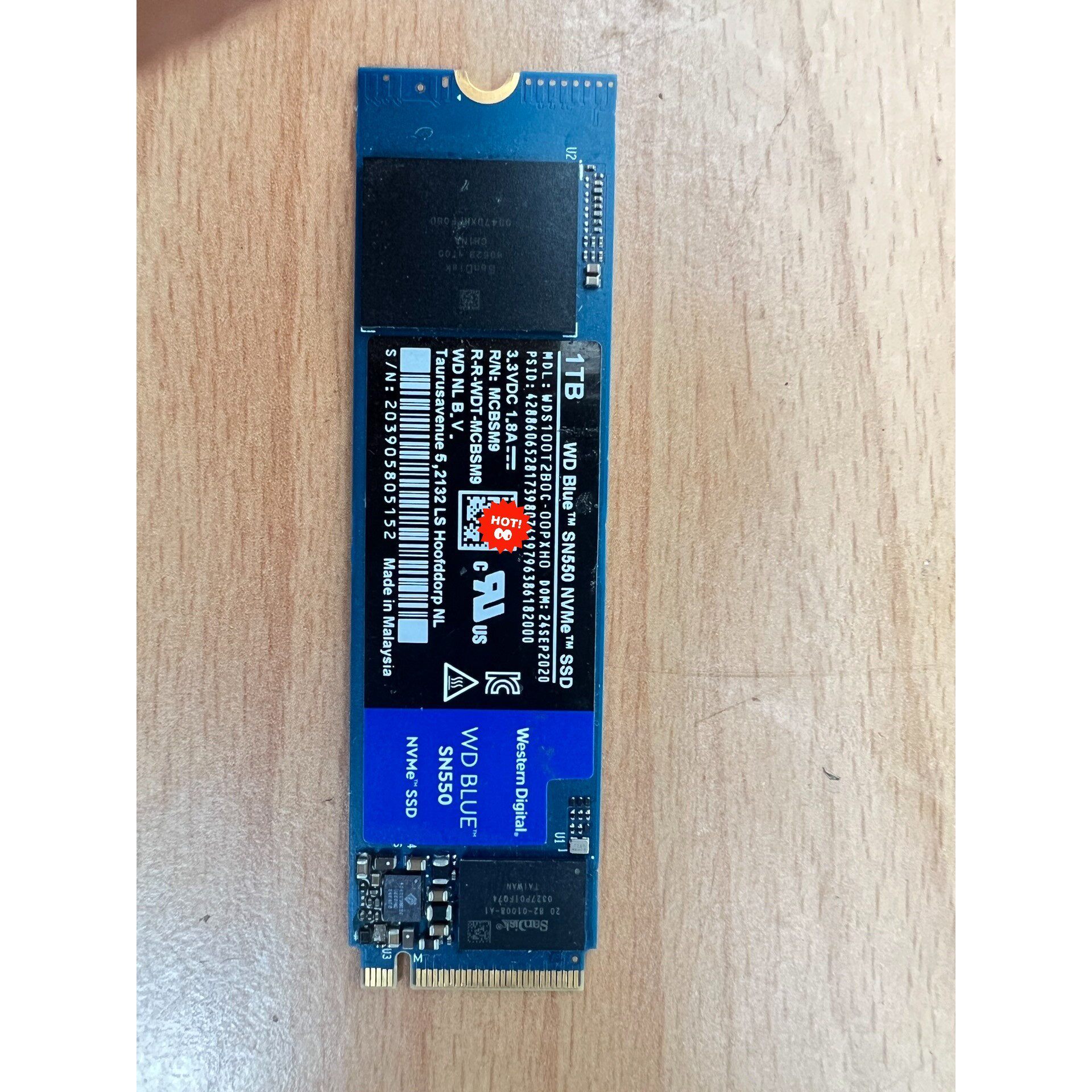 【议价产品】西数sn 550  1t  nvme固态.单位机器里用的,无询价