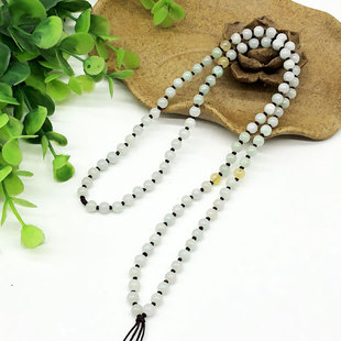 吊坠绳手工编织6mm缅甸A货翡翠项链绳圆珠链玉项链玉珠子男女珠链