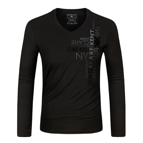 欧洲站长袖t恤莱卡新品时尚男装