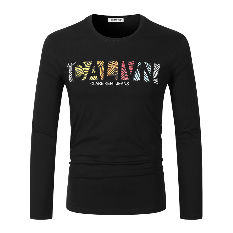 欧洲站时尚运动打底衫莱卡棉男装