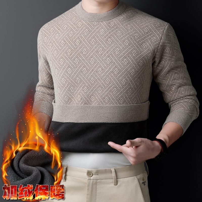 雪尼尔卫衣加绒加厚毛衣男