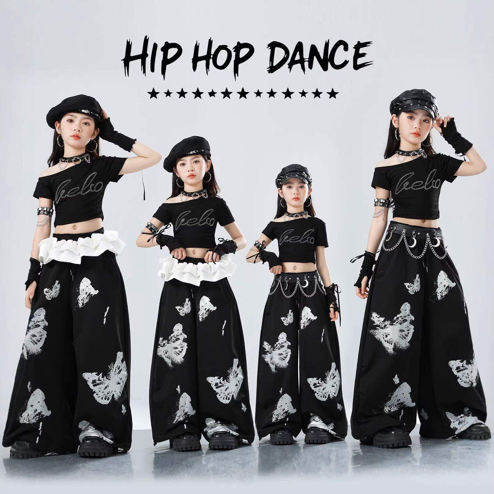 爵士舞服装女童潮酷时髦儿童演出装模特走秀潮少儿jazz舞蹈套装酷
