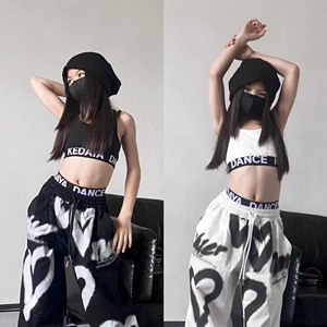 童装甜酷女童少女纯棉吊带舞蹈无