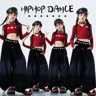 儿童爵士舞演出服嘻哈潮服酷炫舞蹈服女童jazz演出服炸街表演服装