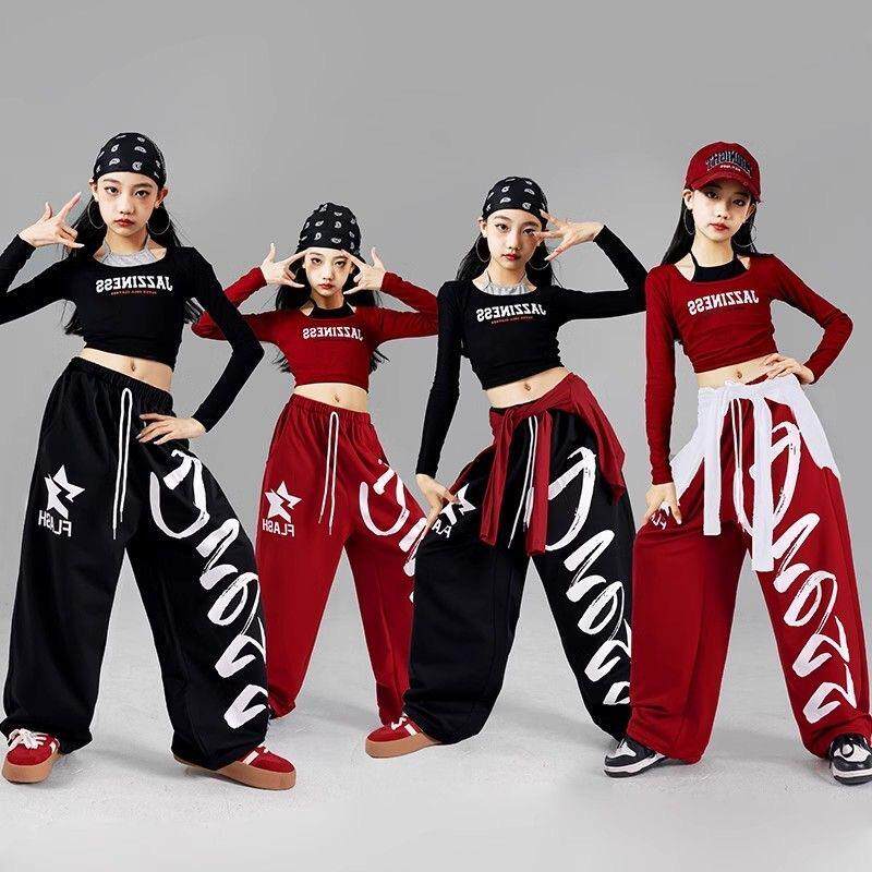 元旦女童jazz红爵士舞演出服少儿