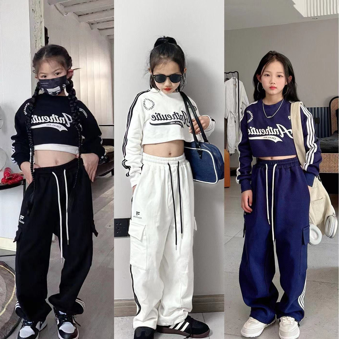 2025春季新款女童卫衣卫裤两件套甜酷韩版女孩爵士舞童装亲子套装