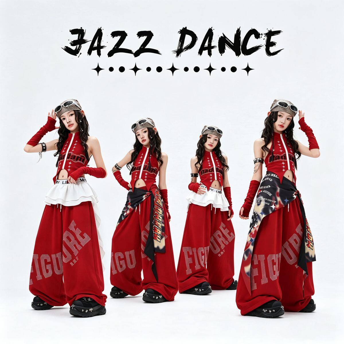 爵士舞女童服装潮酷少儿JAZZ舞台演出服炸街儿童女团街舞表演时髦