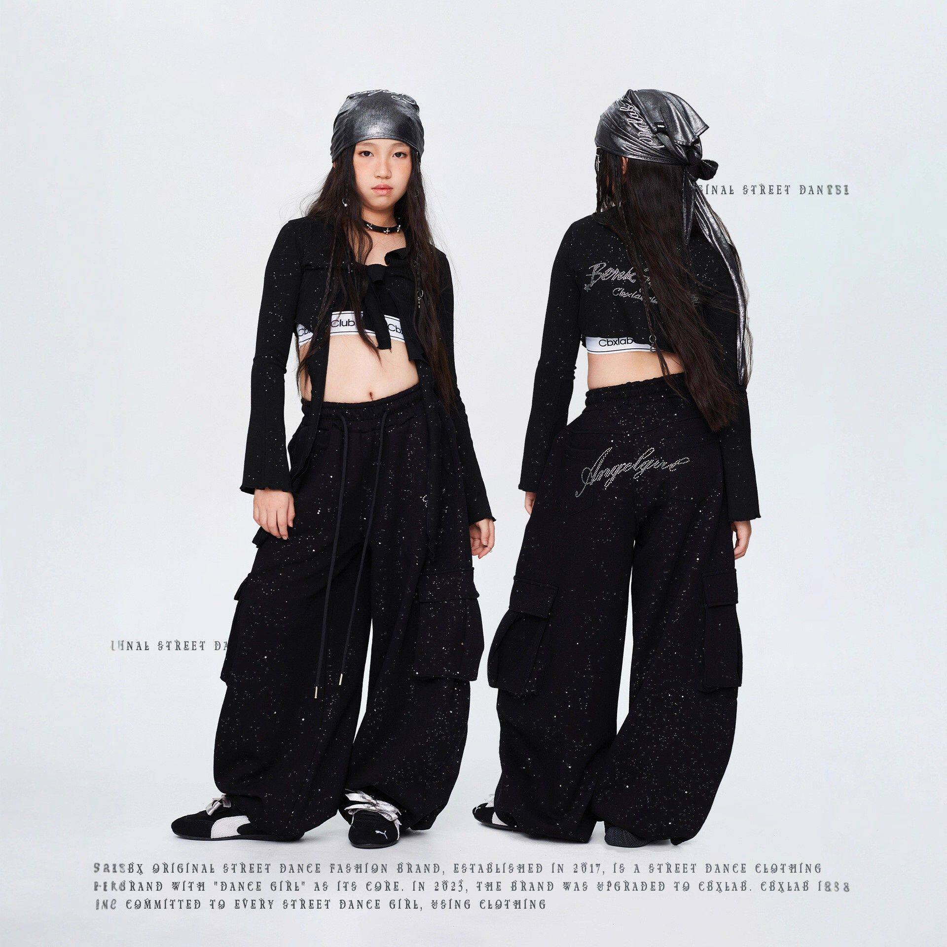 儿童街舞潮牌烫钻亮闪长裤软糯透气嘻哈街模特走秀爵士舞工装裤潮,童装/婴儿装/亲子装,裤子,淘宝优惠券,粉丝福利购,淘宝优惠卷