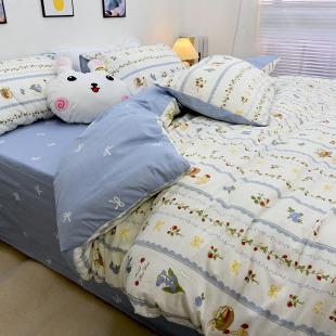 小清新被罩单件纯棉被套全棉夏天180×200×230床上单独卡通