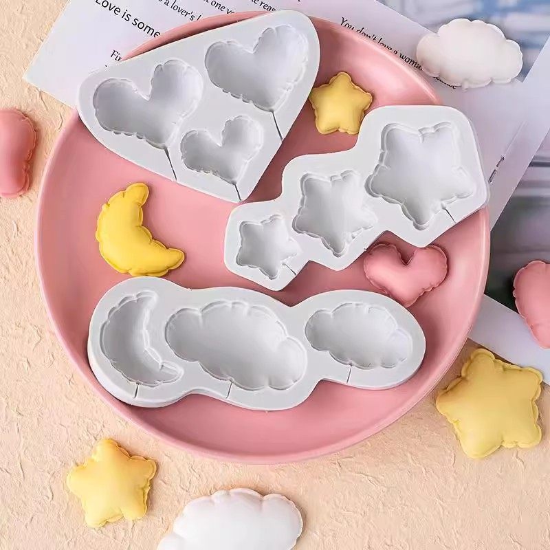网红爱心巧克力模具蛋糕装饰爱心云朵星星翻糖巧克力模具生日diy
