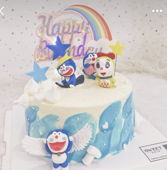 网红叮当猫蛋糕装饰摆件哆啦a梦卡通生日蛋糕装饰摆件叮当猫装饰