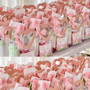 38女神节伴手礼手提袋礼袋仿真郁金香网纱蝴蝶结丝带节日快乐卡片