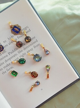 复古舶来vintage彩色玻璃项链