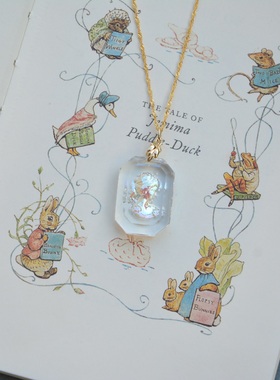 西德雕花玻璃宝石女爵项链