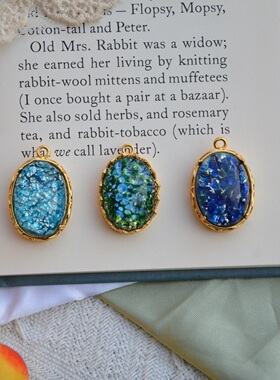 特价【理想之國】宝石匣子水波粼粼琉璃仿欧泊复古项链vintage