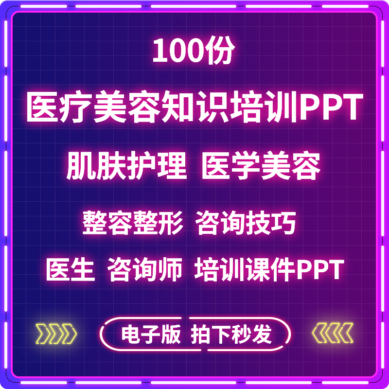 医疗整形美容整容医院咨询师医生销售知识技巧培训课件PPT资料。