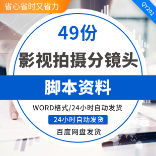 微电影电视公益广告企业宣传片影视拍摄分镜头脚本资料 拍摄方案