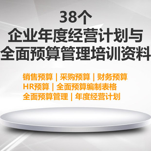 年度经营计划全面预算Excel财务采购成本投融资销售实用性强快捷
