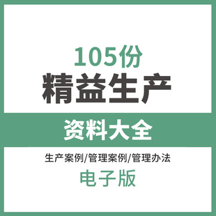 精益生产资料大全生产案例方案管理制度办法汽车生产电子公司工厂