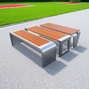 304加厚不锈钢公园椅户外长椅庭院长条凳室外防腐木塑木休闲排椅