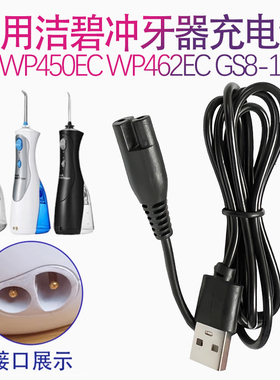 适用waterpik洁碧冲牙器wp450 wp462EC gs8-1水牙线充电器线配件