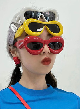 搞怪趣味充气感眼镜大框墨镜男女