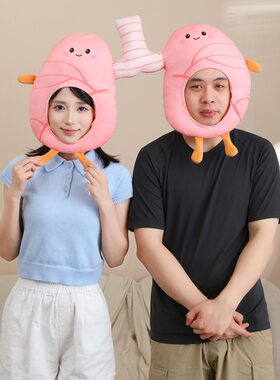 搞怪双头肺部头套帽子表演拍照服