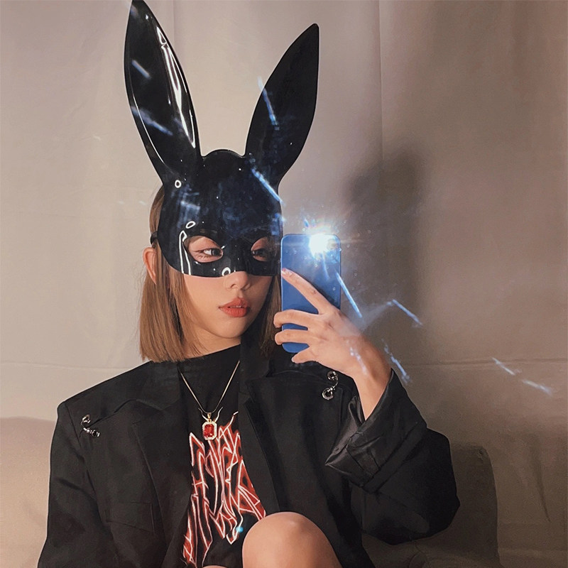 性感纯欲兔子耳朵面具夜店酒吧面罩舞会复活节拍照道具兔女郎面具