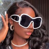 欧美大框连体墨镜女搞怪夸张时尚 个性 凹造型走秀太阳眼镜男炫酷拽