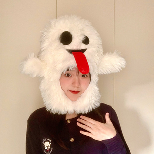 搞怪吐舌头幽灵帽子万圣节派对装扮表演道具儿童可爱头套拍照头饰