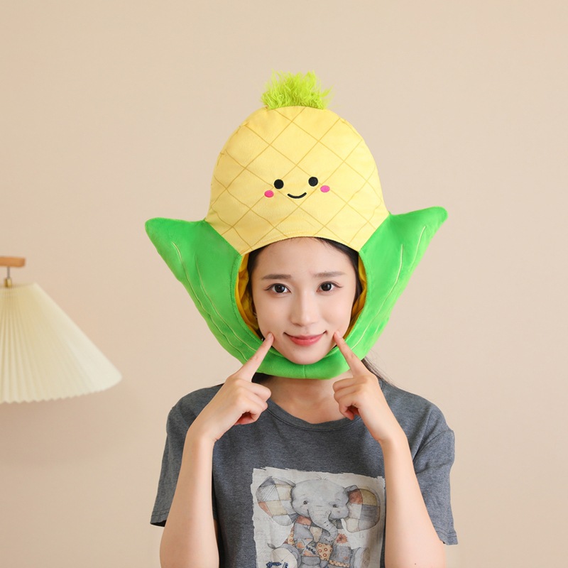 可爱搞怪玉米头套帽子蔬菜头饰品