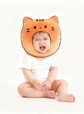 可爱搞怪猫咪头套帽子卡通动物装扮头饰创意儿童拍照表演cos道具