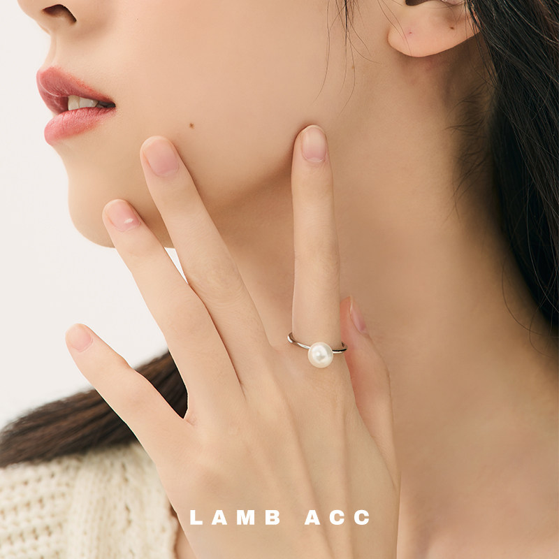LAMB ACC 贵气松弛感 韩国Fever精致珍珠开口戒指