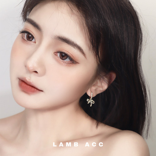 灵动微镶蝴蝶结s925银针