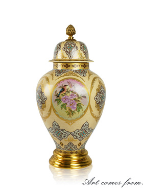 新中式陶瓷储物将军罐花瓶客厅插花玄关酒柜博古架装饰摆件C6069