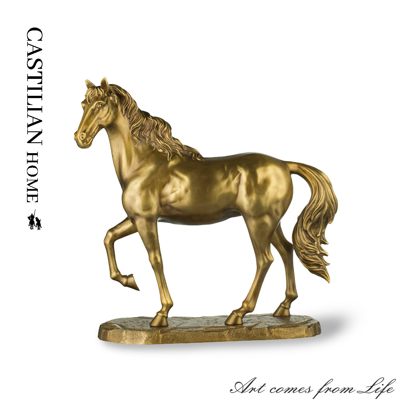 黄铜马摆件生肖马吉祥物客厅玄关办公室马到成功摆件高档C5918,家居饰品,桌面摆件,淘宝优惠券,粉丝福利购,淘宝优惠卷