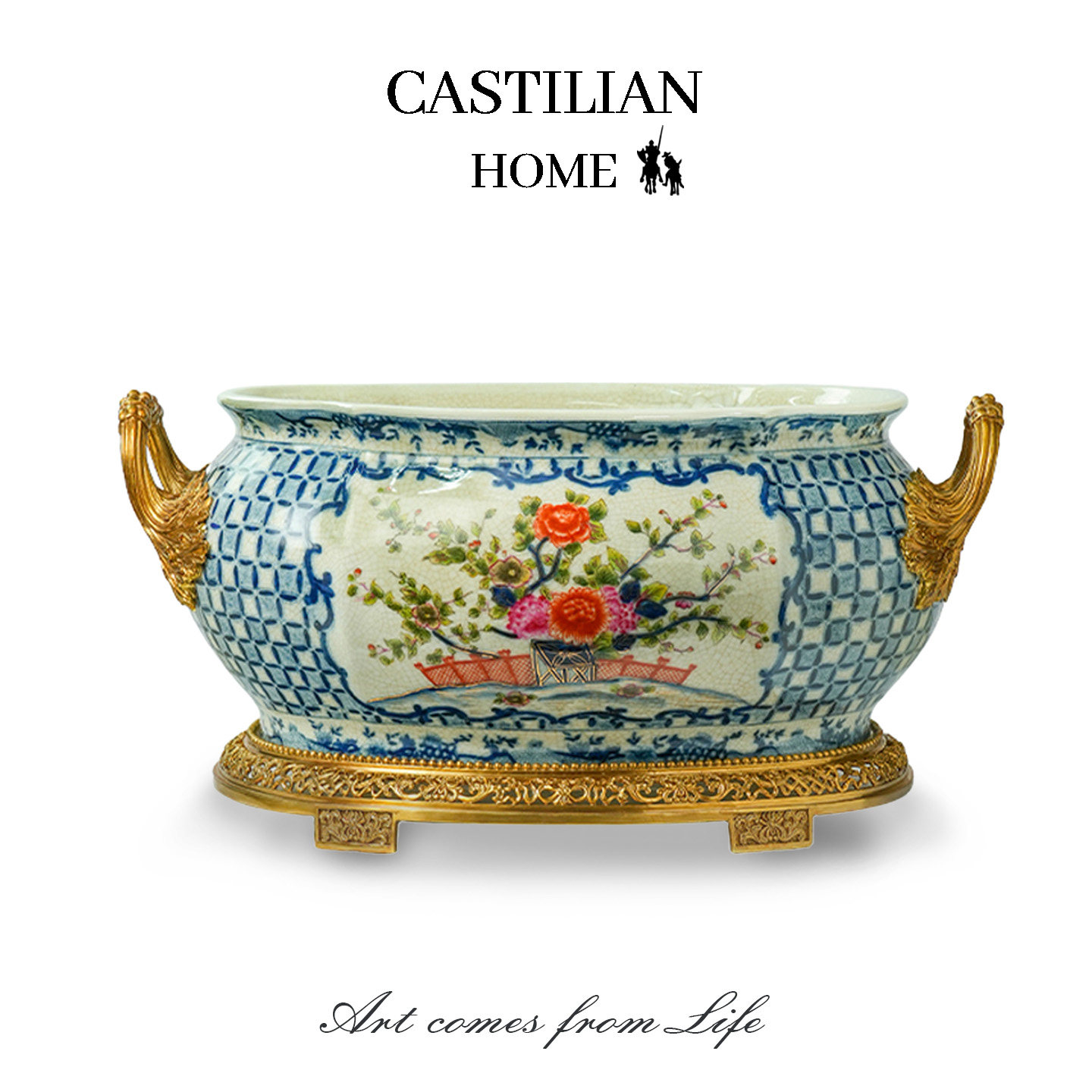 法式聚宝盆招财聚财摆件高级感大口径花盆客厅玄关桌面装饰C6492,家居饰品,花盆,淘宝优惠券,粉丝福利购,淘宝优惠卷