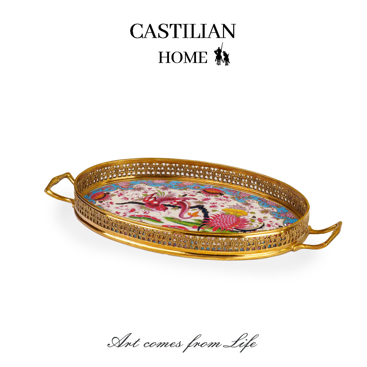 欧式复古黄铜托盘客厅玄关收纳盘餐桌茶盘香薰托盘装饰摆件C6341,家居饰品,香薰托盘,淘宝优惠券,粉丝福利购,淘宝优惠卷