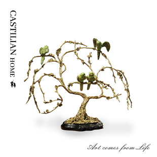 新中式 饰电视柜高端别墅样板间摆件前台迎客6148 玄关摆件壁炉装