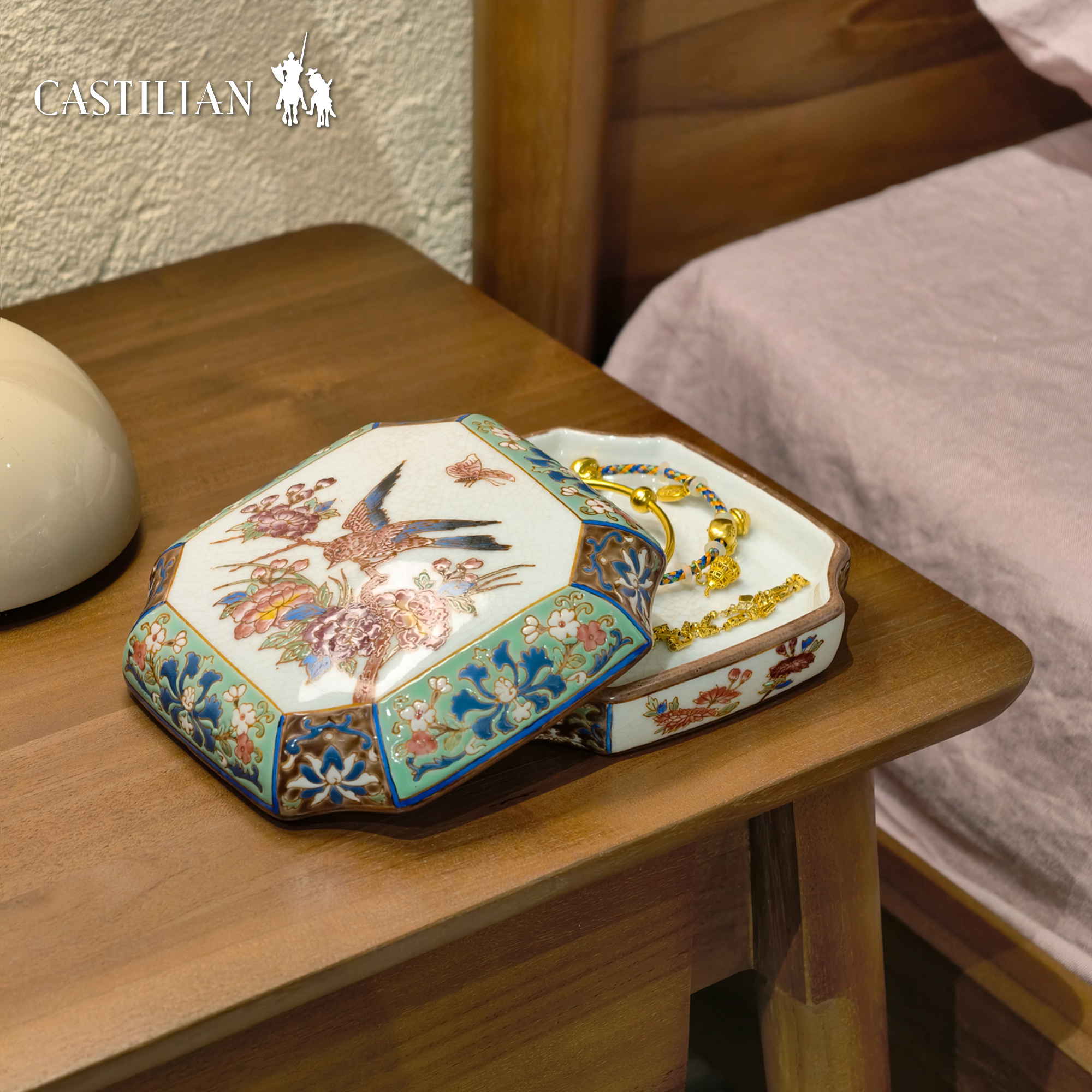 欧式陶瓷法式高档收纳胭脂首饰盒