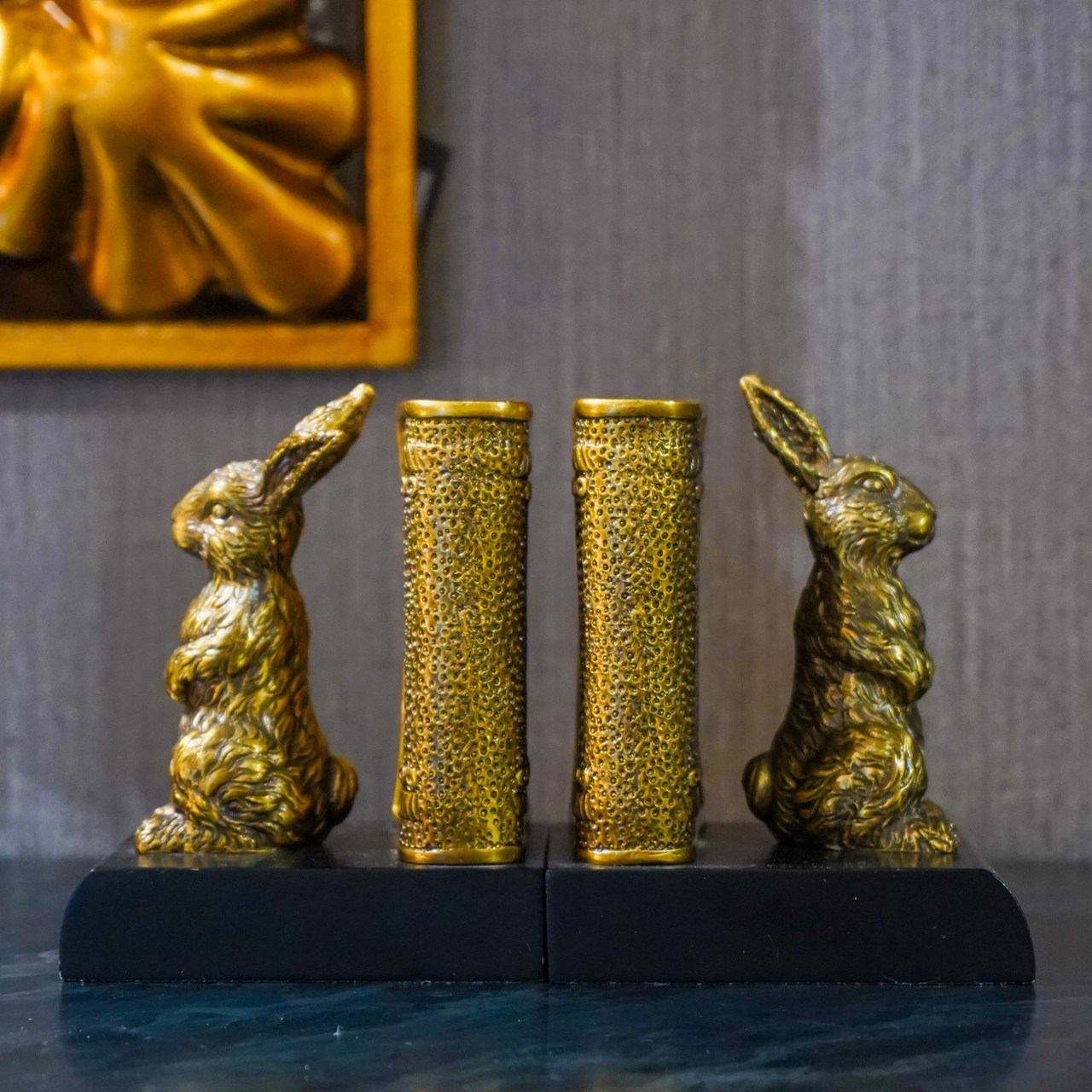 纯铜轻奢生肖兔羊书档摆件客厅电视柜书柜书架艺术装饰礼品C1017,家居饰品,桌面摆件,淘宝优惠券,粉丝福利购,淘宝优惠卷