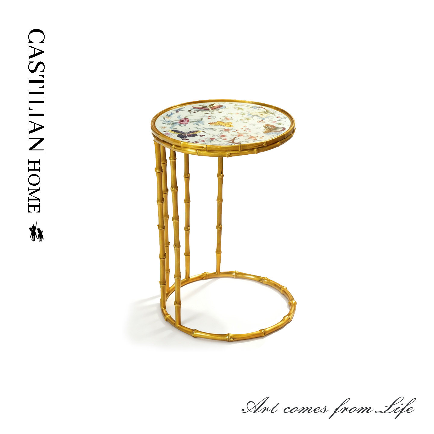 法式中国风C型手绘边几客厅卧室沙发小角几设计师创意小圆几C2425,住宅家具,角几/边几,淘宝优惠券,粉丝福利购,淘宝优惠卷