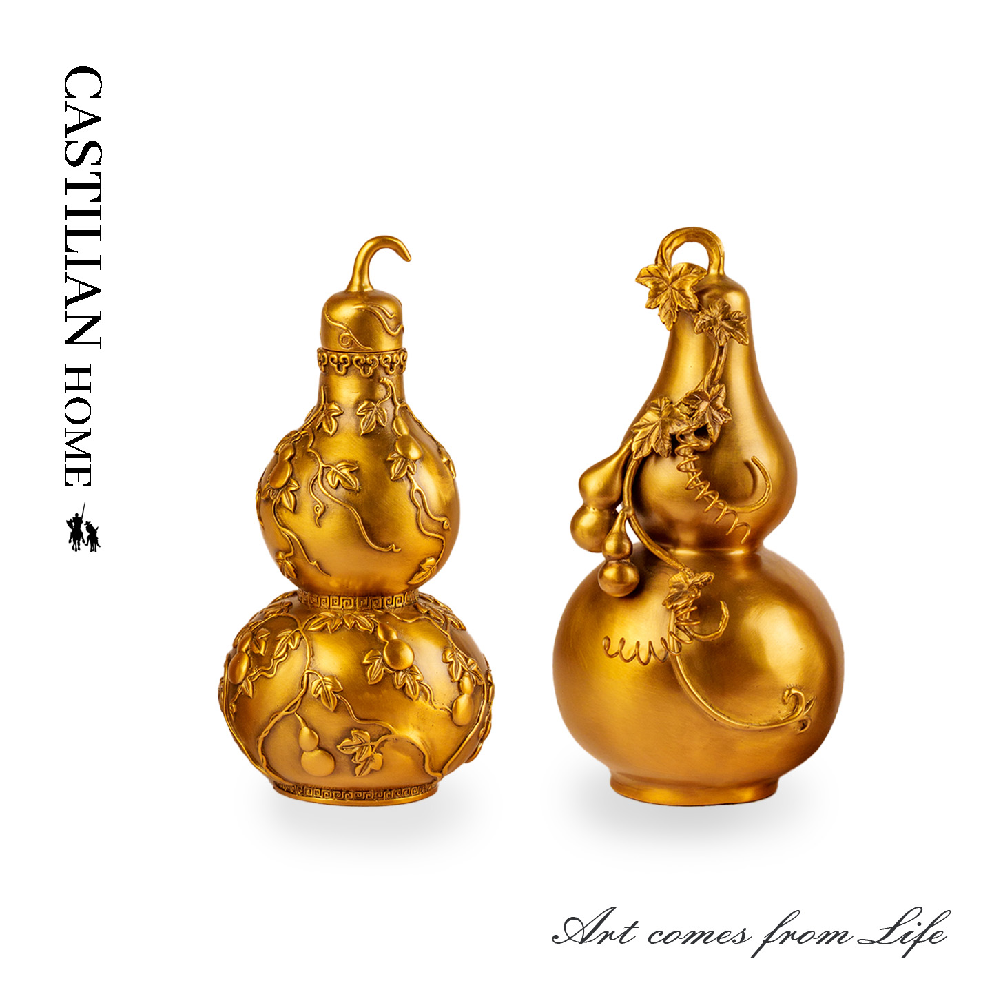 高档黄铜吉祥葫芦招财镇宅摆件客厅玄关桌面装饰品乔迁送礼C5882