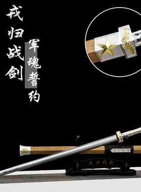 龙泉荣归战之剑战剑一体龙骨花纹退伍纪念送战友定制礼品未开刃