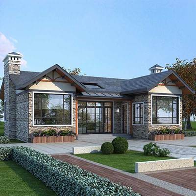 中式小别墅设计图纸一层建筑水电结构平面效果图农村自建房设计图