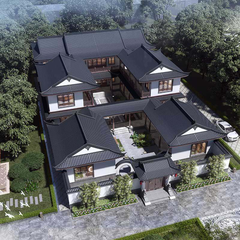 农村自建房设计图二层四合院带院子堂屋结构建筑中式别墅设计图纸图片
