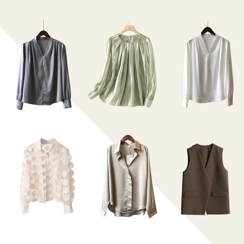 样板房陈设女士衬衫缎面丝绸简约时尚开衫衬衣展厅衣帽间柜子上衣,家居饰品,装饰摆件,淘宝优惠券,粉丝福利购,淘宝优惠卷