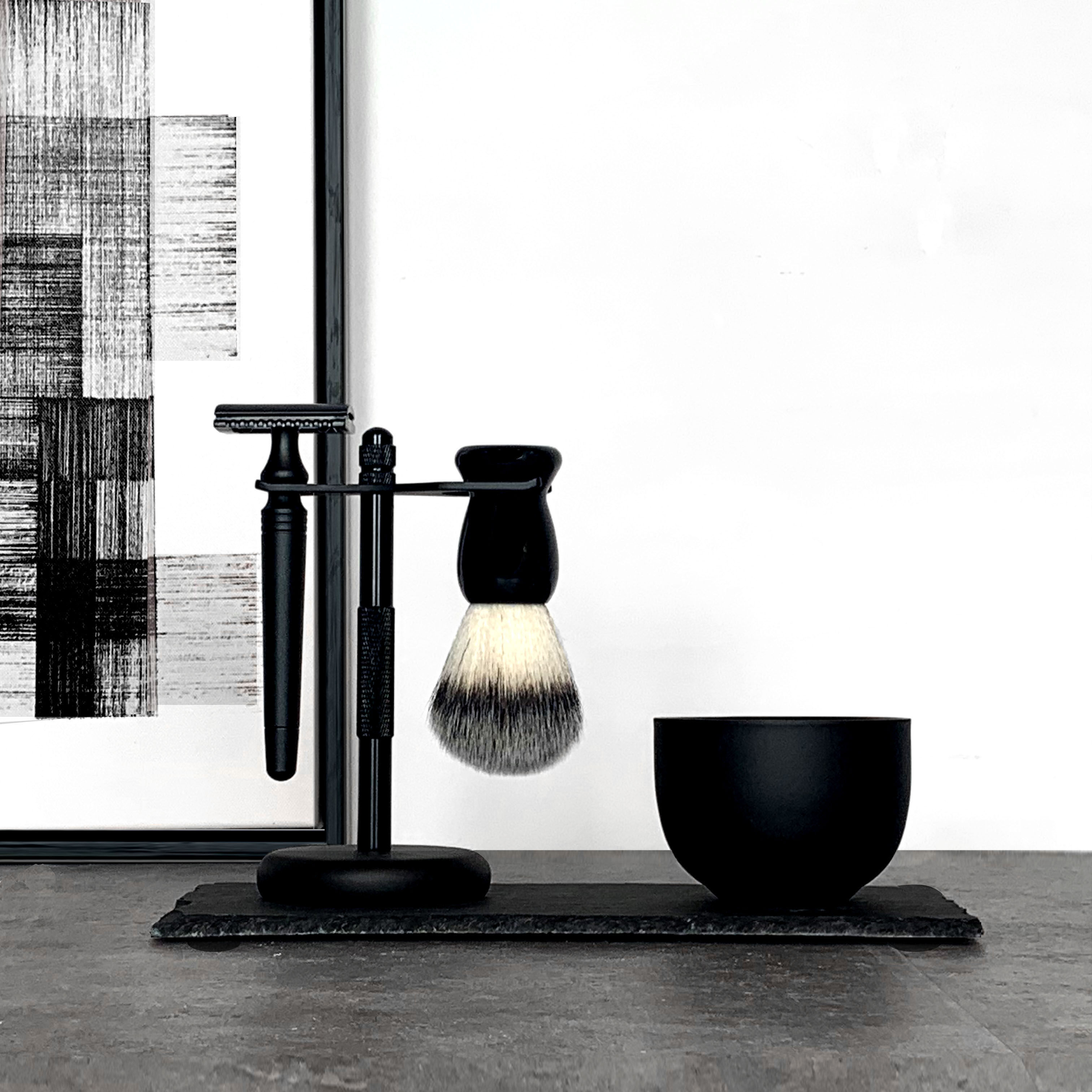 样板房卫生间浴室洗漱柜台软装摆件美式英伦胡刷剃须刀衣帽间饰品