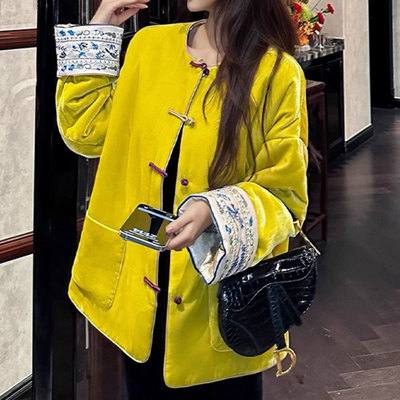 新中式国风改良盘扣棉服女冬季2025新款棉衣外套复古禅意气质棉袄